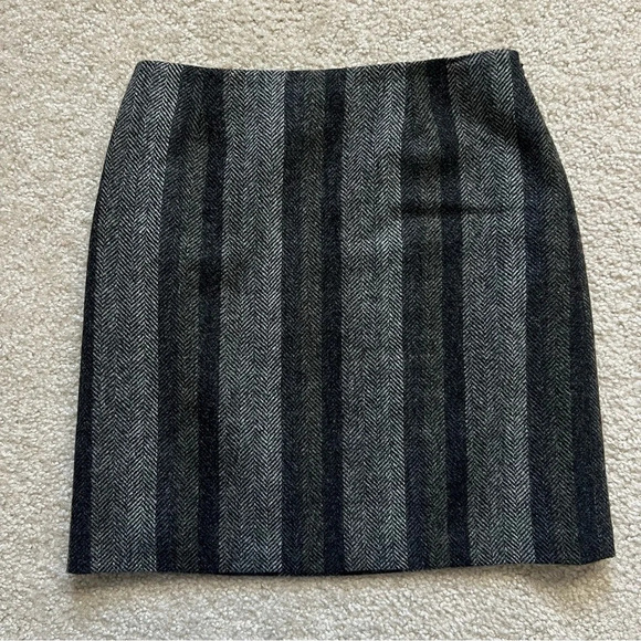 Boden British Tweed By Moon 100% Wool Striped side zip Skirt 6 R US Knee Length, - Picture 3 of 13